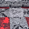 Red Blend 6pcs Mix Cotton Comforter Set