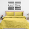 Mustard Cotton Quilted Bed Sheet Set