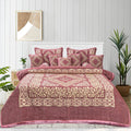 Saddle Pink Fancy Jacquard Bed Sheet Set