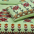 Glimmering Lagoon Sindhi Cotton Embroidered Bed Sheet Set