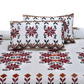 Luminous Aura Sindhi Cotton Embroidered Bed Sheet Set