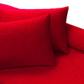 Red Cotton Quilted Bed Sheet Set