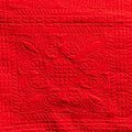 Red Cotton Quilted Bed Sheet Set