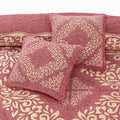 Saddle Pink Fancy Jacquard Bed Sheet Set