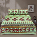 Glimmering Lagoon Sindhi Cotton Embroidered Bed Sheet Set