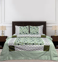 Minty Green Cotton Embroidered Bed Sheet