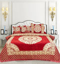 Red Acary Jacquard Bed Sheet Set