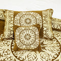 Brown Mahogany Fancy Jacquard Bed Sheet Set