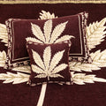 Leafy Maroon Fancy Jacquard Bed Sheet Set