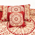 Red Acary Jacquard Bed Sheet Set