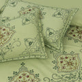 Green Glaze Cotton Embroidered Bedsheet Set