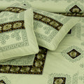 Mint Maze Cotton Embroidered Bed Sheet