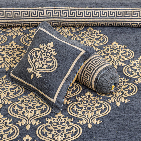 Grey Emery Fancy Jacquard Bed Sheet Set