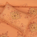 Orange Ordeal Cotton Embroidered Bedsheet Set