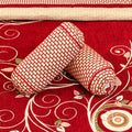 Abstract Red Fancy Jacquard Bed Sheet Set