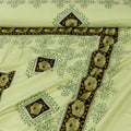 Mint Maze Cotton Embroidered Bed Sheet