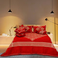 Red Cherry Fancy Jacquard Bed Sheet Set